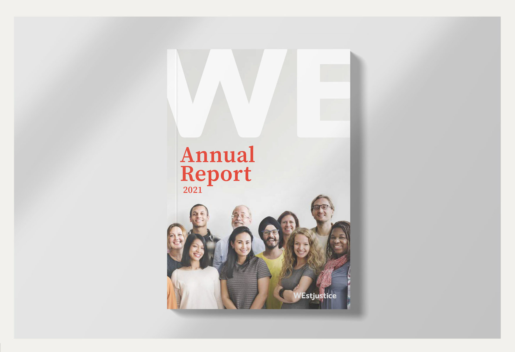 Yearly report cover design for Westjustice
