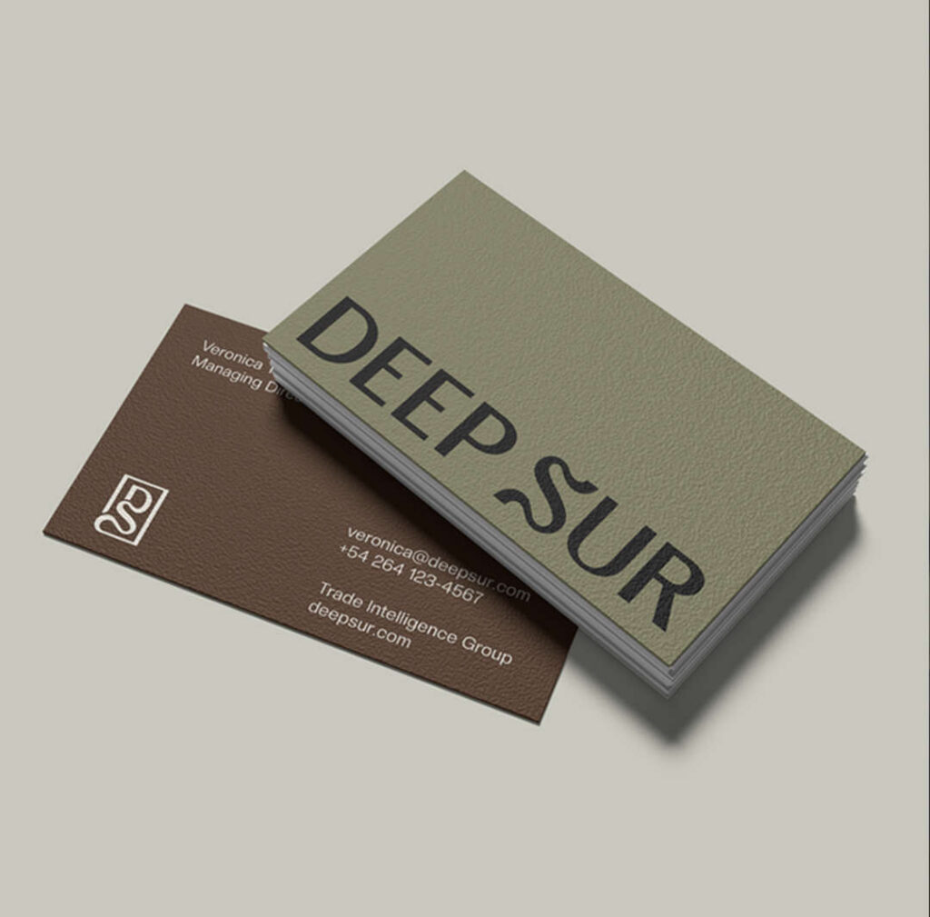 Branding package business cards for Deep Sur
