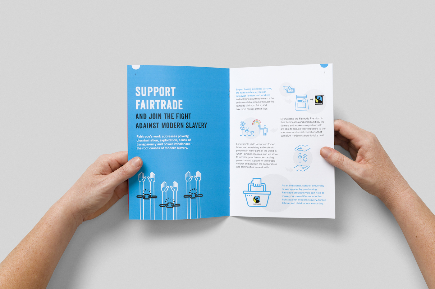 Brochure Design with illustrations for Fairtrade