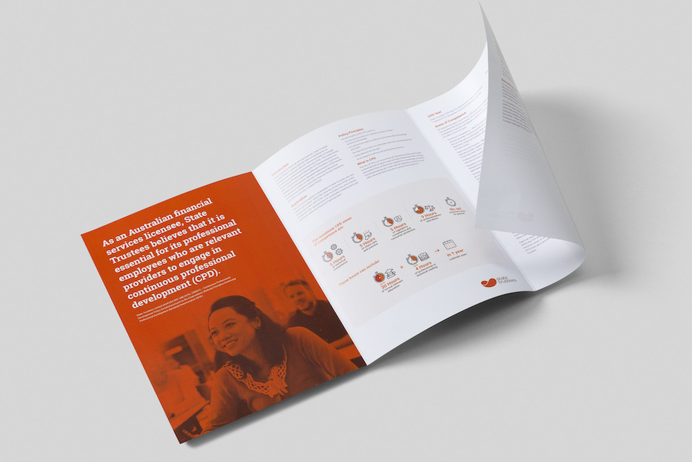 Brochure design by Melbourne graphic designers for State Trustees