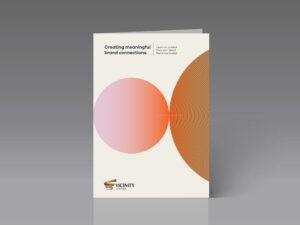 Concept design for the cover of a printed A4 sales brochure by Christie Davis Design.