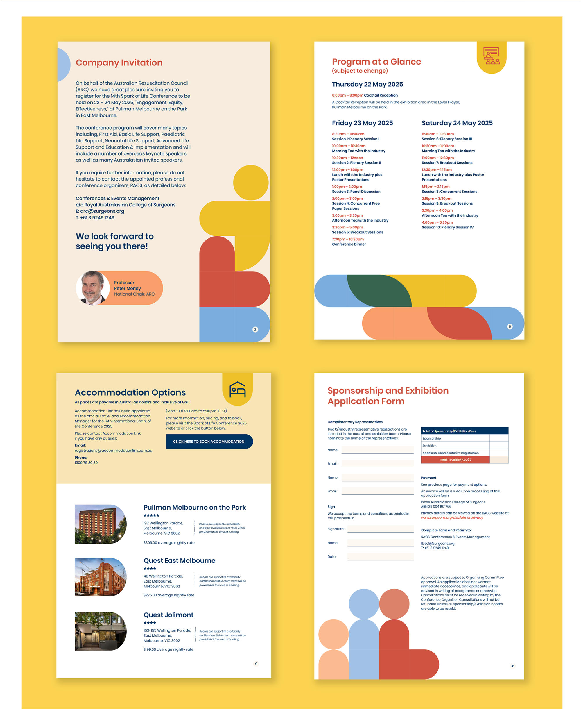 Conference design – invitation, agenda, guide, printed forms