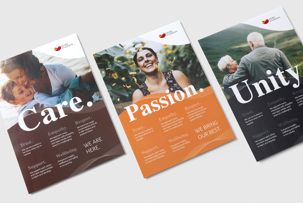 Design for print by Melbourne graphic designers for State Trustees