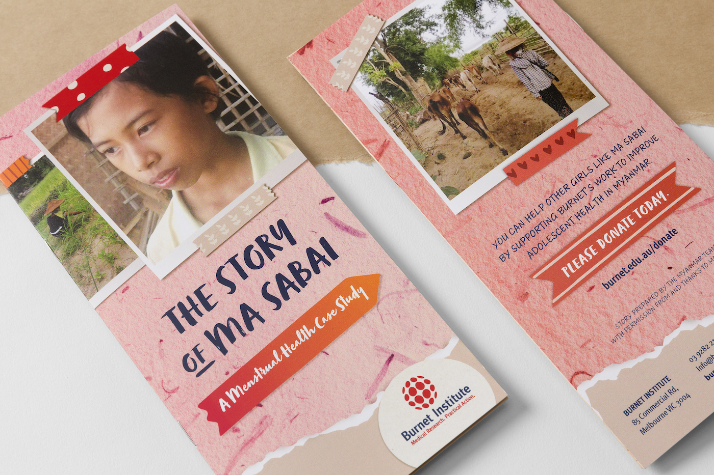 Direct Marketing brochure for Burnet Institute - front and back