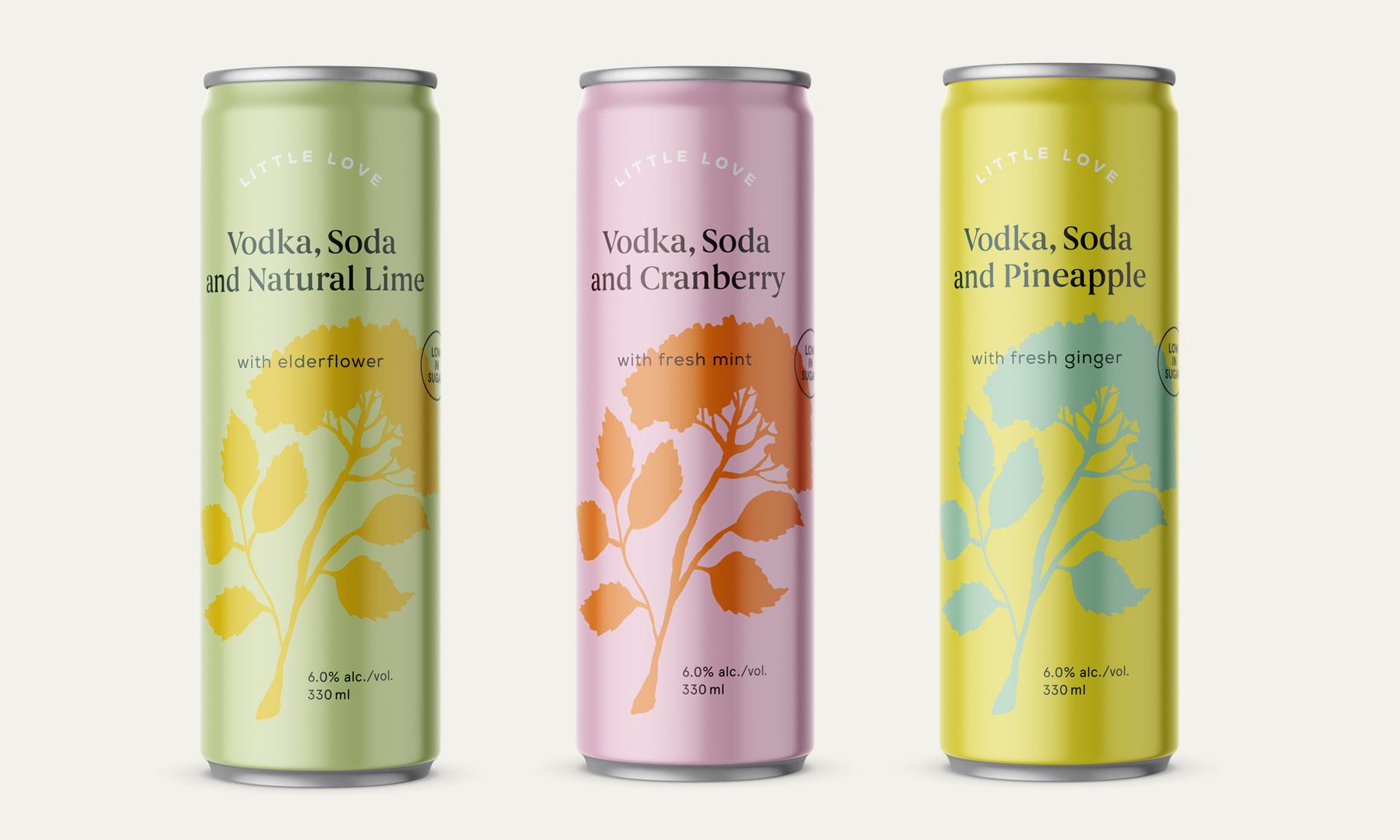 Packaging design Multibev vodka lime soda cans