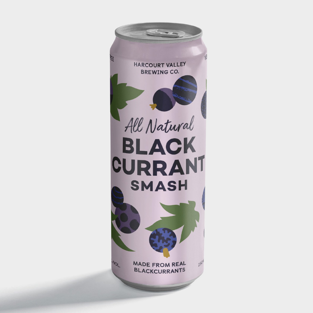 Our visual mockup of product packaging design for a can of sparkling alcoholic drink.