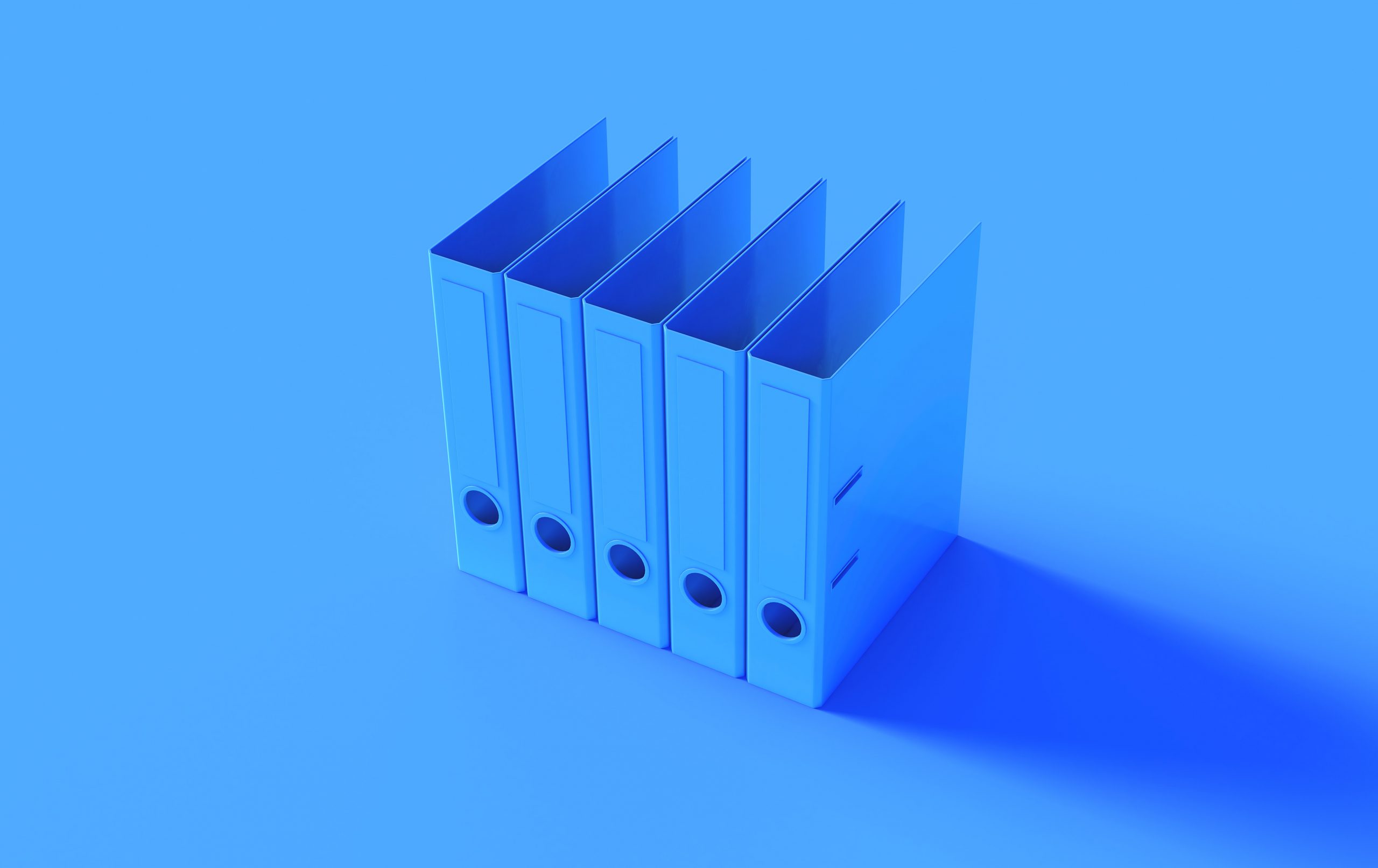 Blue Office Ring Binders 3D illustration 3D render